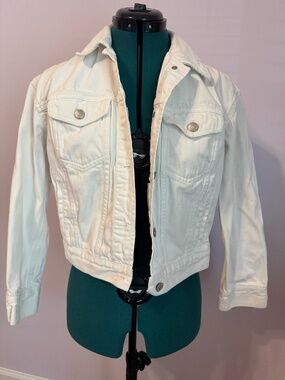 Madewell White Denim Trucker Jacket Sz Sm